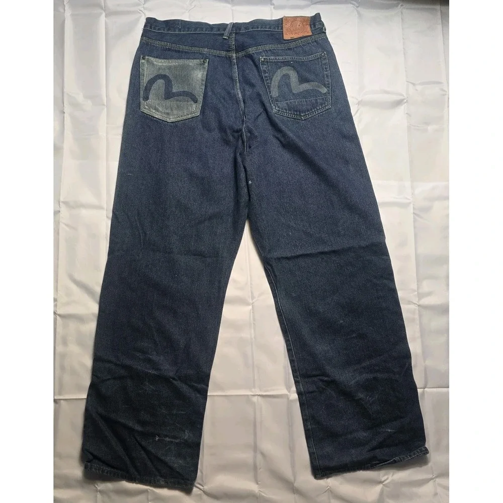 Evisu Y2K Vintage Baggy Wide Leg Loose Fit Jeans 40 Mens F74
